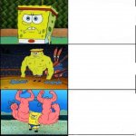 SpongeBob becoming stronger (5 panels) meme