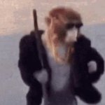Monkey sunglasses GIF Template
