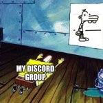 Lol please join it it is called Manny Heffley's dairy parlor | MY DISCORD
GROUP | image tagged in spongebob bows down,diary of a wimpy kid | made w/ Imgflip meme maker
