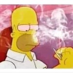Homer Simpson smoking weed