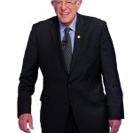 Bernie Sanders in a suit with transparency