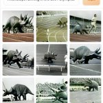 Triceratops running in the 1964 Olympics