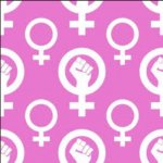 Feminist fists pink background