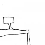 Blank Black and White table and computer for character reactions