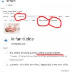 Infant and infanticide definitions
