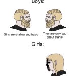 girls vs boys titanic reverse meme