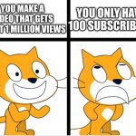 sfuhsafuiheufy7ew8rtygfahfsadfb | YOU ONLY HAVE 100 SUBSCRIBERS; YOU MAKE A VIDEO THAT GETS ABOUT 1 MILLION VIEWS | image tagged in good vs bad,memes,youtube,this is a tag,ha ha tags go brr,you have been eternally cursed for reading the tags | made w/ Imgflip meme maker