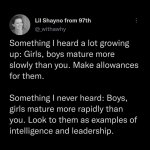 Boys vs. girls maturity