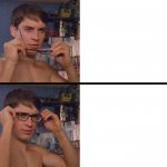 Peter Parker Wearing Glasses meme