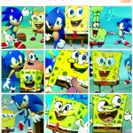 Spongebob Squarepants and Sonic The Hedgehog