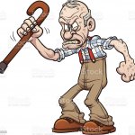 Miserable Old Man with Cane