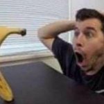 Guy shocked at banana