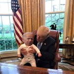 Trump and baby Biden meme