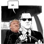 Traitor Trump grabs Secret Service agent by the neck meme