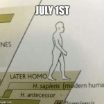 July 1st | JULY 1ST | image tagged in later homo sapiens,gay pride,pride month | made w/ Imgflip meme maker
