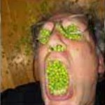 Guy with peas leaking from everywhere