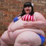 Fat girl on 4th of July