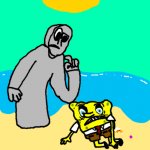 Spongebob and Gabriel at the beach