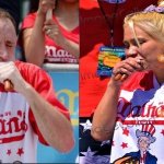 Joey Chestnut and Miki Sudo, hot dog eating champs