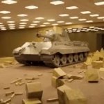 tank crashes into the backrooms meme