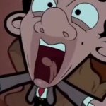 Mr Bean screaming GIF Template