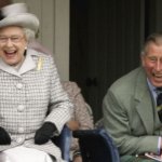 Queen and Prince Charles laughing