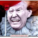 Trump Pennywise clown evil red balloon Republican