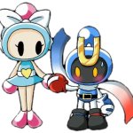 Aqua Bomber and Magnet Bomber holding hands