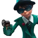 Sexy Green Suit Man with gun