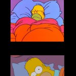 Homer sleeping and awake