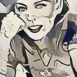 Kylie black & white AI art