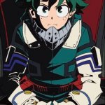 Deku sitting like a king