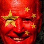Biden China Flag face tattoo