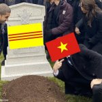1975 in vietnam: | image tagged in grant gustin over grave cropped headstone rip tombstone | made w/ Imgflip meme maker