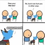 argument | app argument | image tagged in does your dog bite,twitter,amogus | made w/ Imgflip meme maker