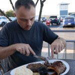 Man eating steak meme