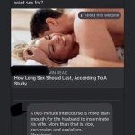 Two-minute intercourse