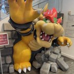 bowser crashing through the staircase