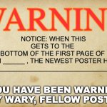 Warning to Future Posters