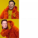 Elon Musk Hotline bling reversed meme