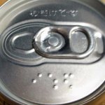 Braille name in drink can