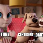 Angela??? | YOUTUBE; CENTIDENT; DANTDM | image tagged in talking tom getting choked | made w/ Imgflip meme maker