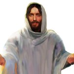 Jesus in white with transparency