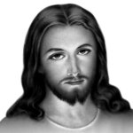 Catholic Jesus face with transparency