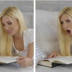 Surprised Reading Girl