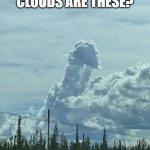 What Type of Clouds are These. | WHAT TYPE OF CLOUDS ARE THESE? | image tagged in what type of clouds are these | made w/ Imgflip meme maker