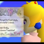 Peach forgot to feed Luigi | image tagged in dear mario,memes,princess peach,super mario 64 | made w/ Imgflip meme maker