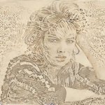 Kim Wilde black & white AI art