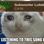 So true | JUST LISTENING TO THIS SONG ONCE | image tagged in crying cat,minecraft,funny,so true memes,true,memes | made w/ Imgflip meme maker