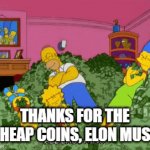Elon Musk sells his Bitcoin | THANKS FOR THE CHEAP COINS, ELON MUSK | image tagged in gifs,elon musk,bitcoin | made w/ Imgflip video-to-gif maker